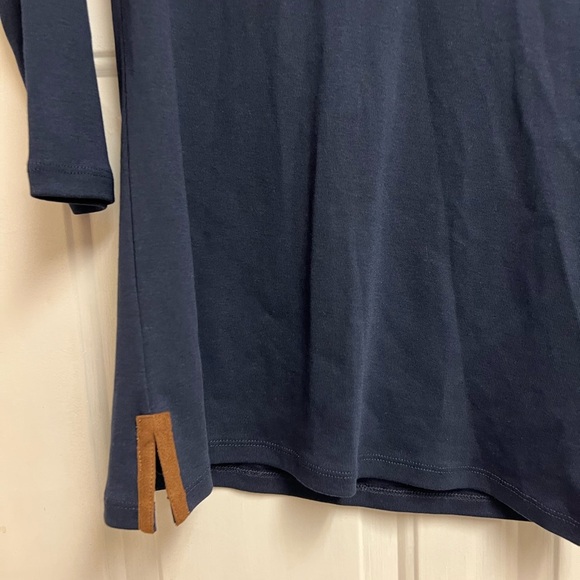 Lauren Ralph Lauren Navy and Brown V-Neck Tunic Small - Picture 3 of 7